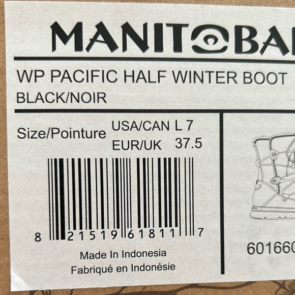 Manitobah Woman’s Pacific Half Winter Boots Size 7 NEW - Picture 7 of 8